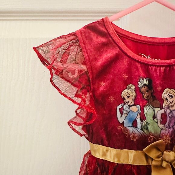 Disney Princess Crushed Velour Plaid Holiday Toddler Nightgown, Gown Sz 2 - Picture 4 of 8